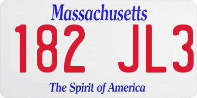 MA license plate 182JL3