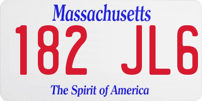 MA license plate 182JL6