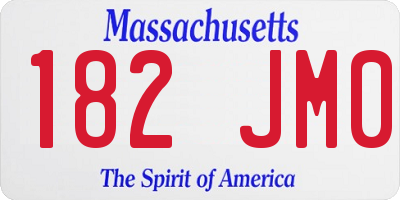 MA license plate 182JM0