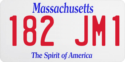 MA license plate 182JM1
