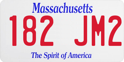 MA license plate 182JM2