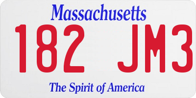 MA license plate 182JM3