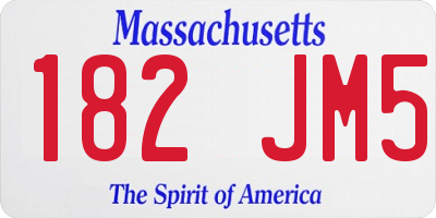 MA license plate 182JM5