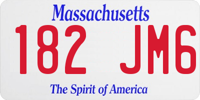 MA license plate 182JM6