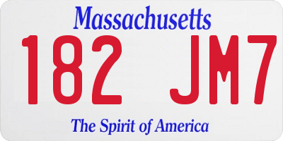MA license plate 182JM7