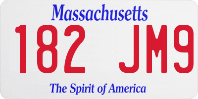 MA license plate 182JM9