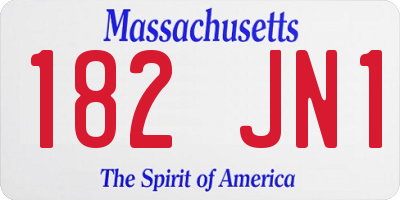 MA license plate 182JN1