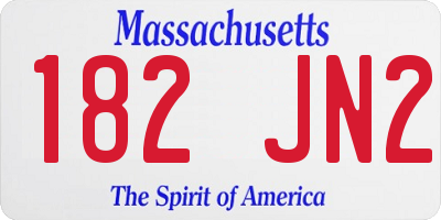 MA license plate 182JN2