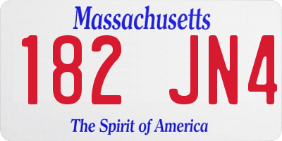 MA license plate 182JN4