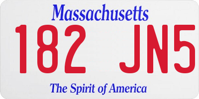 MA license plate 182JN5