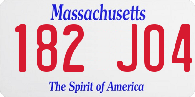 MA license plate 182JO4