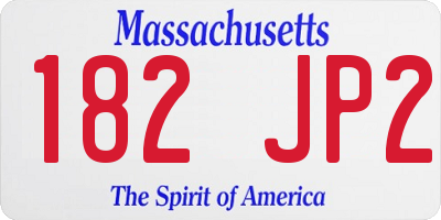 MA license plate 182JP2