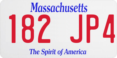 MA license plate 182JP4