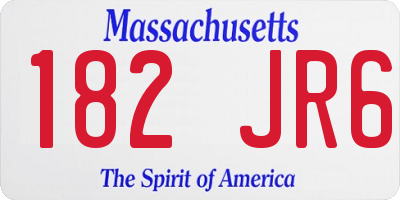 MA license plate 182JR6