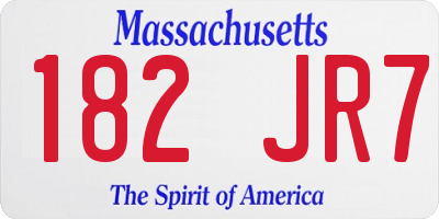 MA license plate 182JR7