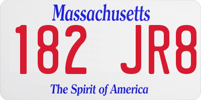 MA license plate 182JR8