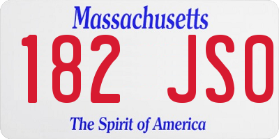 MA license plate 182JS0