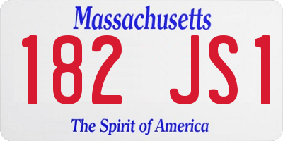 MA license plate 182JS1
