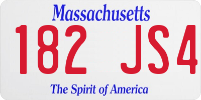 MA license plate 182JS4
