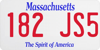 MA license plate 182JS5