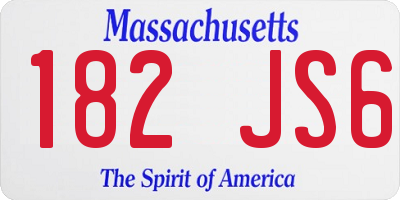 MA license plate 182JS6