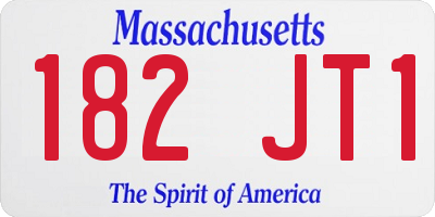MA license plate 182JT1