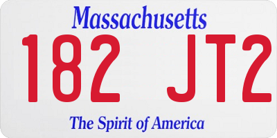 MA license plate 182JT2