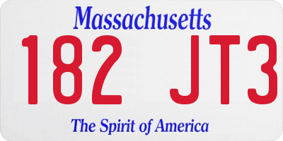 MA license plate 182JT3