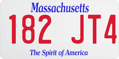MA license plate 182JT4