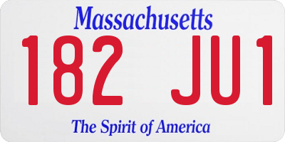 MA license plate 182JU1