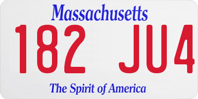 MA license plate 182JU4
