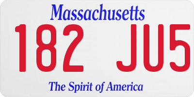 MA license plate 182JU5