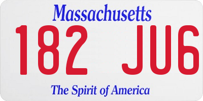 MA license plate 182JU6