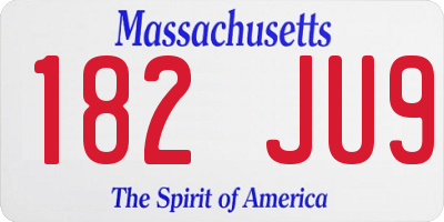 MA license plate 182JU9