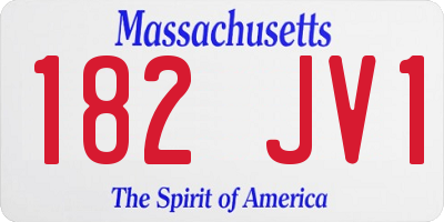 MA license plate 182JV1