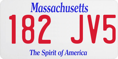 MA license plate 182JV5