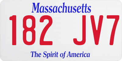 MA license plate 182JV7