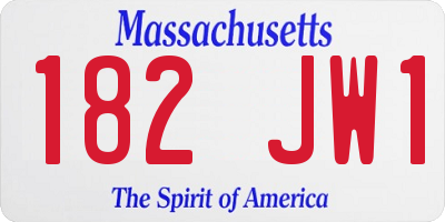 MA license plate 182JW1