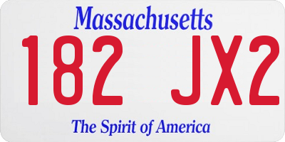 MA license plate 182JX2