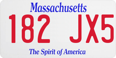 MA license plate 182JX5