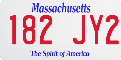 MA license plate 182JY2