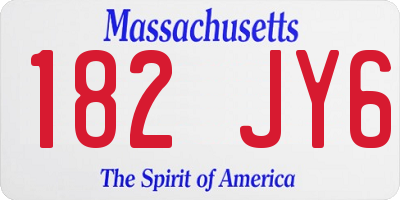 MA license plate 182JY6