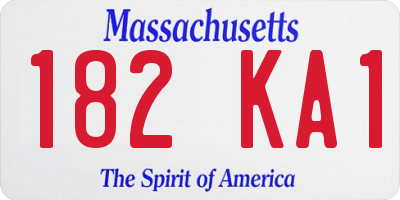 MA license plate 182KA1