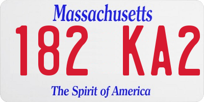 MA license plate 182KA2