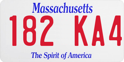 MA license plate 182KA4