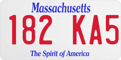 MA license plate 182KA5