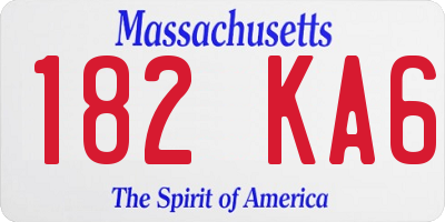 MA license plate 182KA6