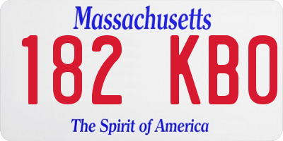 MA license plate 182KB0