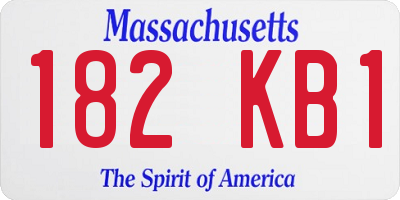MA license plate 182KB1