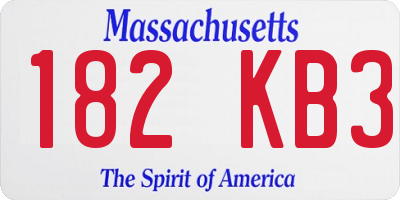 MA license plate 182KB3